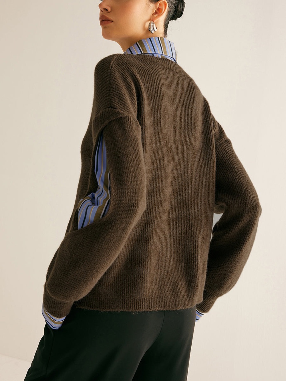 Commense 2 in 1 Ribbed Cutout Sweater - Picture 4 of 5
